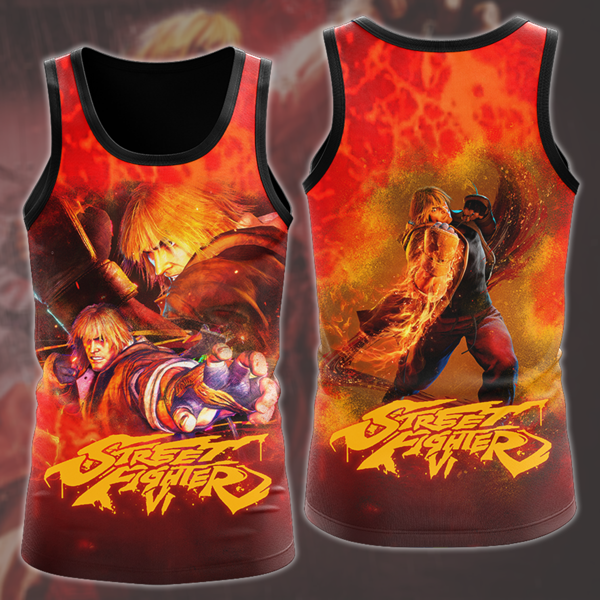Street Fighter 6 Ken Video Game All Over Printed T-shirt Tank Top Zip Hoodie Pullover Hoodie Hawaiian Shirt Beach Shorts Joggers Tank Top