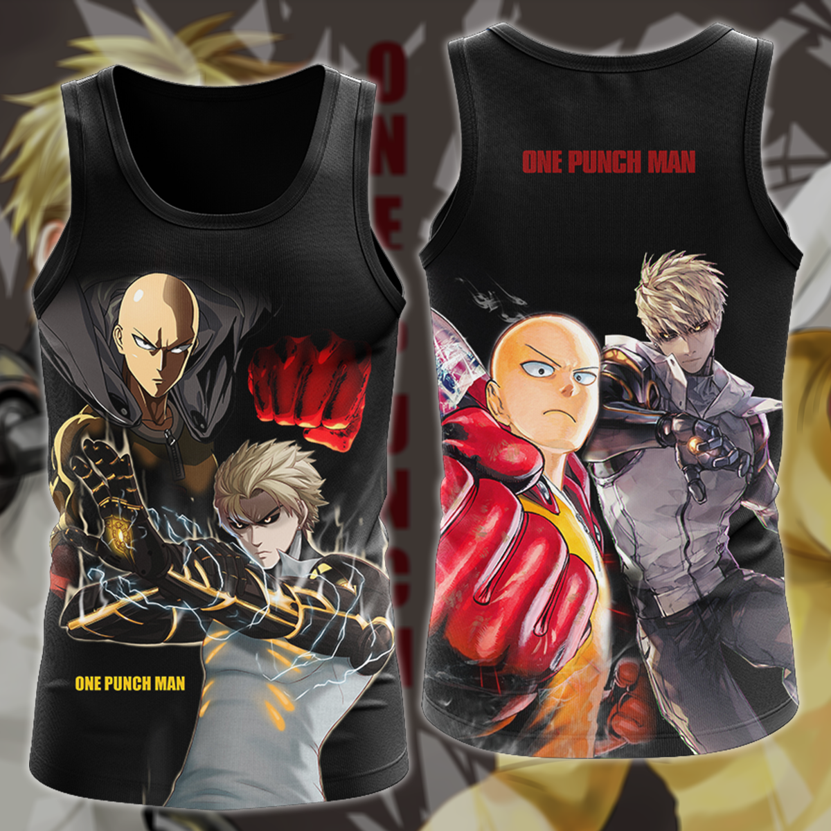 One Punch Man Saitama x Genos Anime Manga 3D All Over Print T-shirt Tank Top Zip Hoodie Pullover Hoodie Hawaiian Shirt Beach Shorts Jogger Tank Top