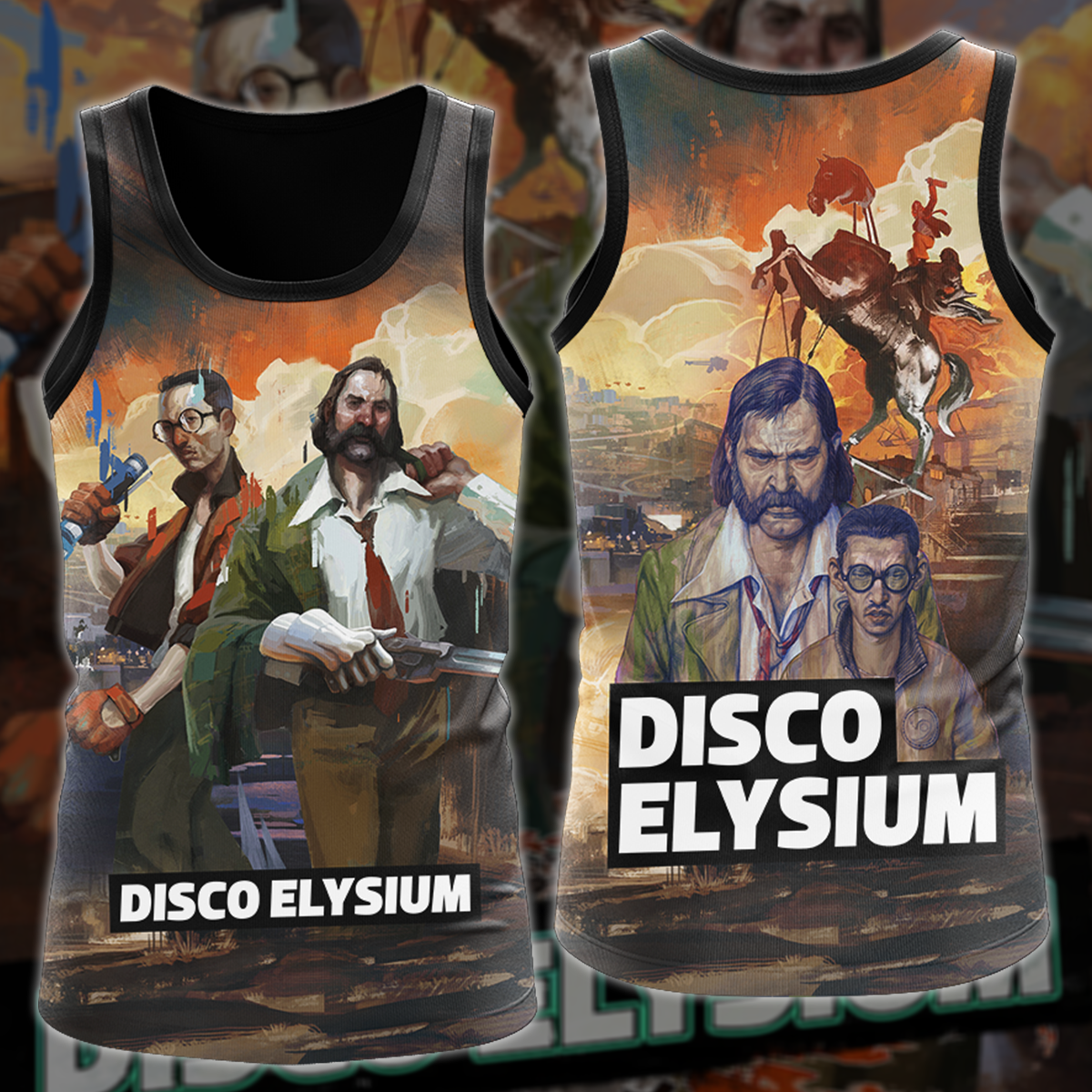 Disco Elysium Video Game All-Over T-shirt Hoodie Tank Top Hawaiian Shirt Beach Shorts Joggers Tank Top