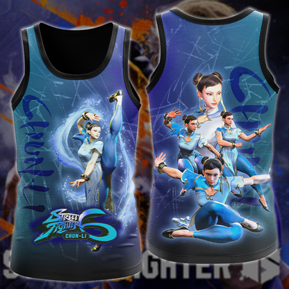 Street Fighter 6 Chun-Li Video Game All-Over T-shirt Hoodie Tank Top Hawaiian Shirt Beach Shorts Joggers Tank Top