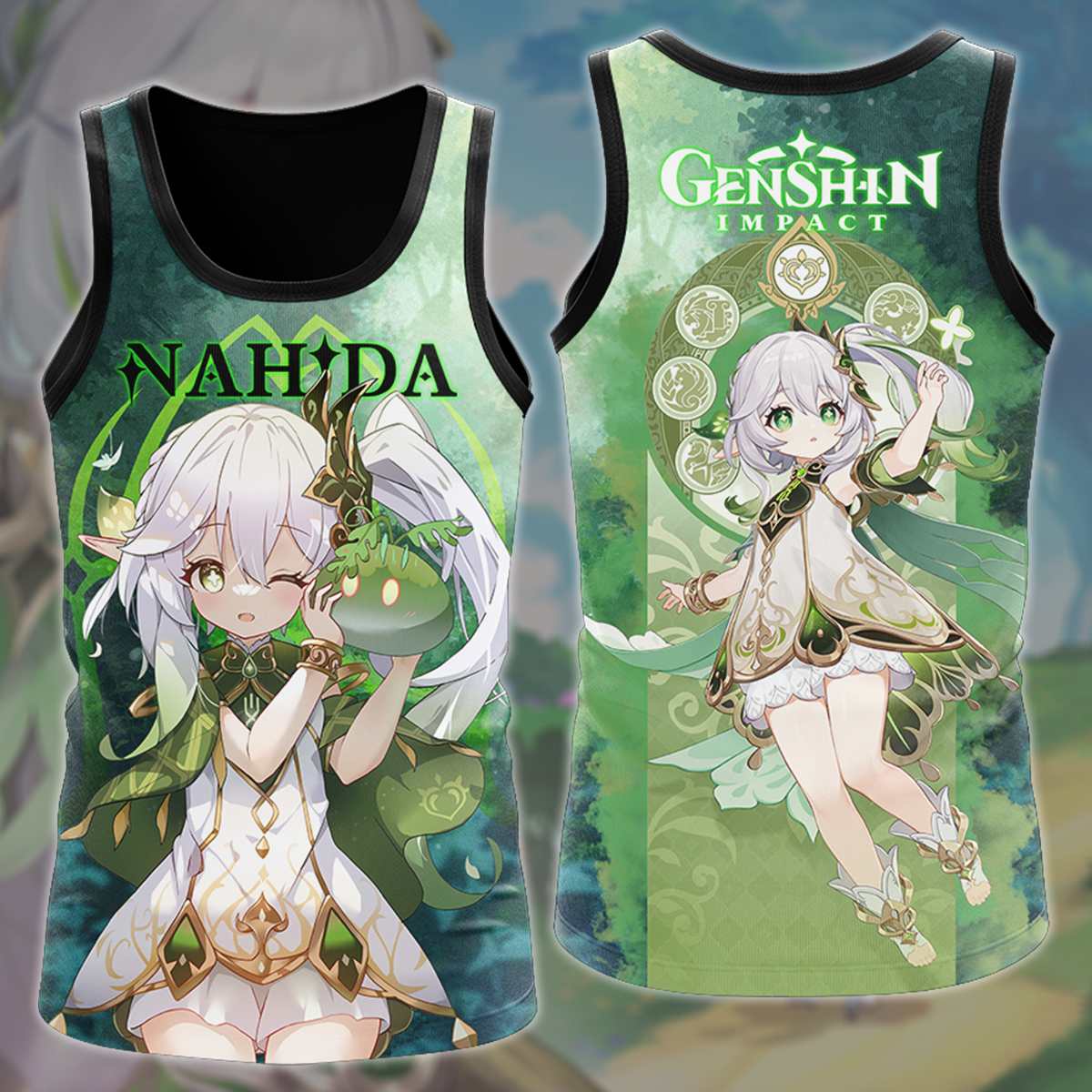 Genshin Impact Nahida Video Game All Over Printed T-shirt Tank Top Zip Hoodie Pullover Hoodie Hawaiian Shirt Beach Shorts Joggers Tank Top