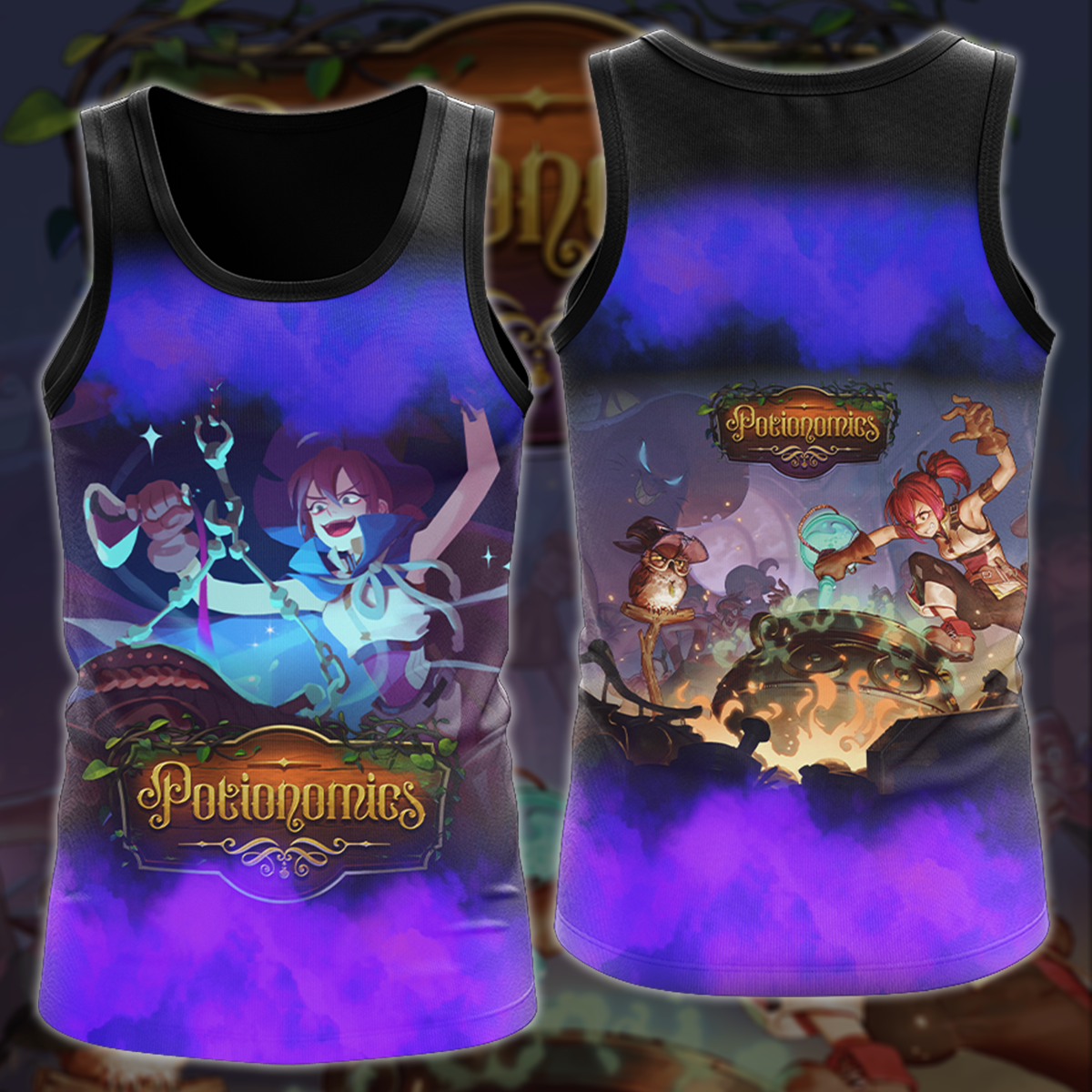 Potionomics Video Game All-Over T-shirt Hoodie Tank Top Hawaiian Shirt Beach Shorts Joggers Tank Top