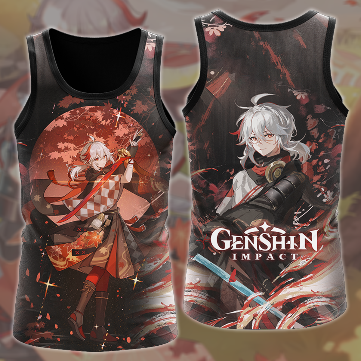 Genshin Impact Kaedehara Kazuha Video Game All Over Printed T-shirt Tank Top Zip Hoodie Pullover Hoodie Hawaiian Shirt Beach Shorts Joggers Tank Top