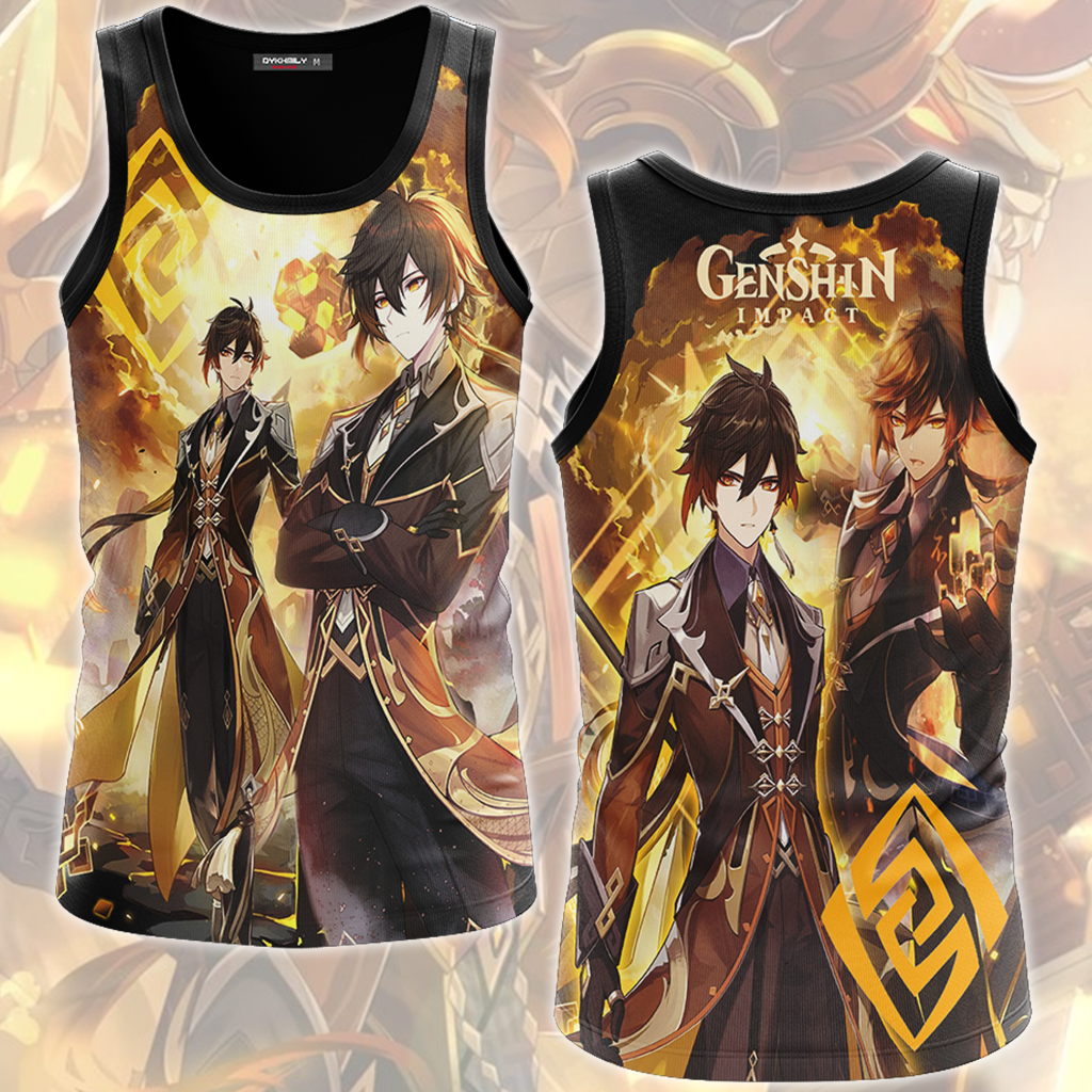 Genshin Impact Zhongli Video Game All Over Printed T-shirt Tank Top Zip Hoodie Pullover Hoodie Hawaiian Shirt Beach Shorts Joggers Tank Top
