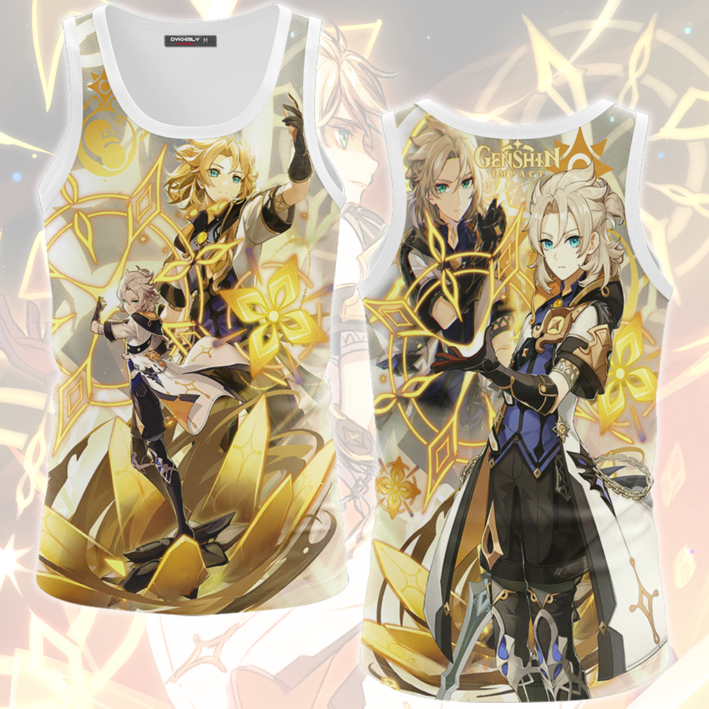 Genshin Impact Albedo Video Game All Over Printed T-shirt Tank Top Zip Hoodie Pullover Hoodie Hawaiian Shirt Beach Shorts Joggers Tank Top