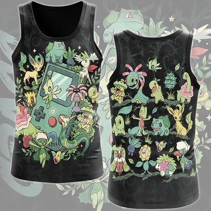 Pokemon Grass Type Club Video Game All Over Printed T-shirt Tank Top Zip Hoodie Pullover Hoodie Hawaiian Shirt Beach Shorts Joggers