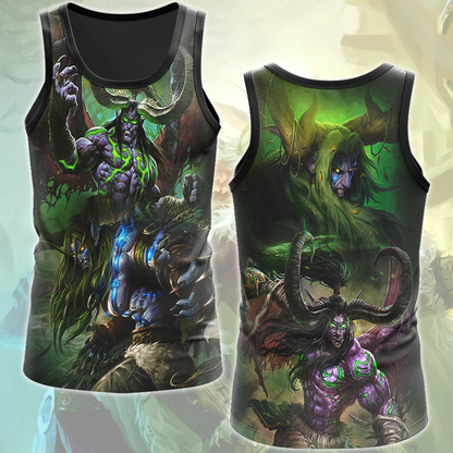 World Of Warcraft Stormrage Brothers - Illidan Stormrage, Malfurion Stormrage Video Game All Over Printed T-shirt Tank Top Zip Hoodie Pullover Hoodie Hawaiian Shirt Beach Shorts Joggers Tank Top