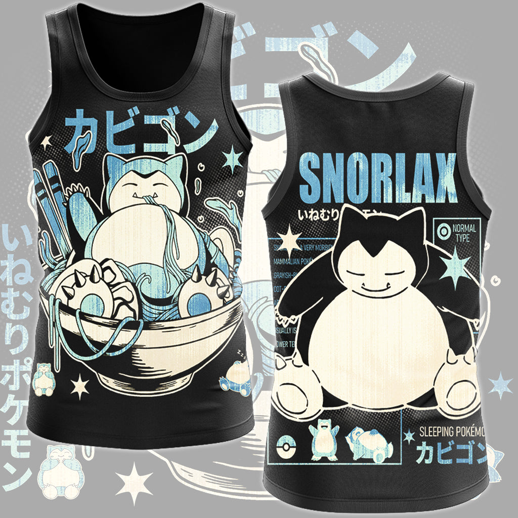 Pokemon Snorlax Video Game All Over Printed T-shirt Tank Top Zip Hoodie Pullover Hoodie Hawaiian Shirt Beach Shorts Joggers Tank Top