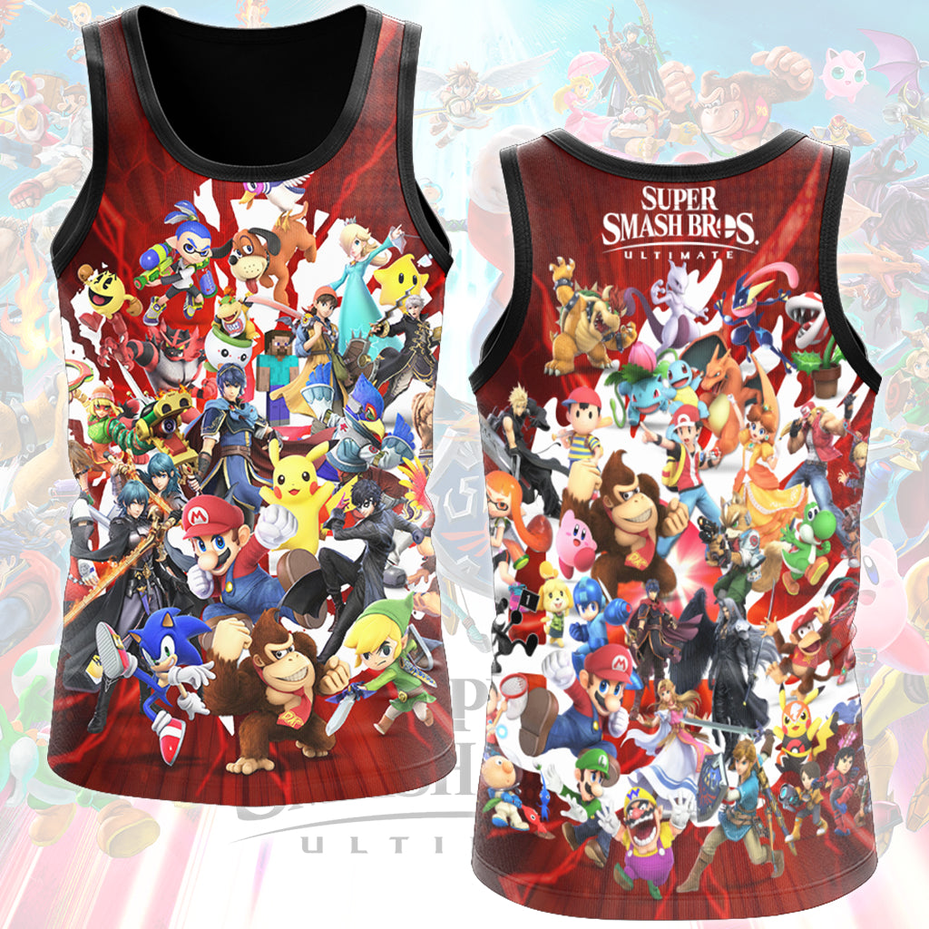 Super Smash Bros. Ultimate Video Game All Over Printed T-shirt Tank Top Zip Hoodie Pullover Hoodie Hawaiian Shirt Beach Shorts Joggers Tank Top