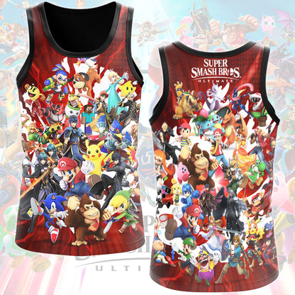 Super Smash Bros. Ultimate Video Game All Over Printed T-shirt Tank Top Zip Hoodie Pullover Hoodie Hawaiian Shirt Beach Shorts Joggers Tank Top