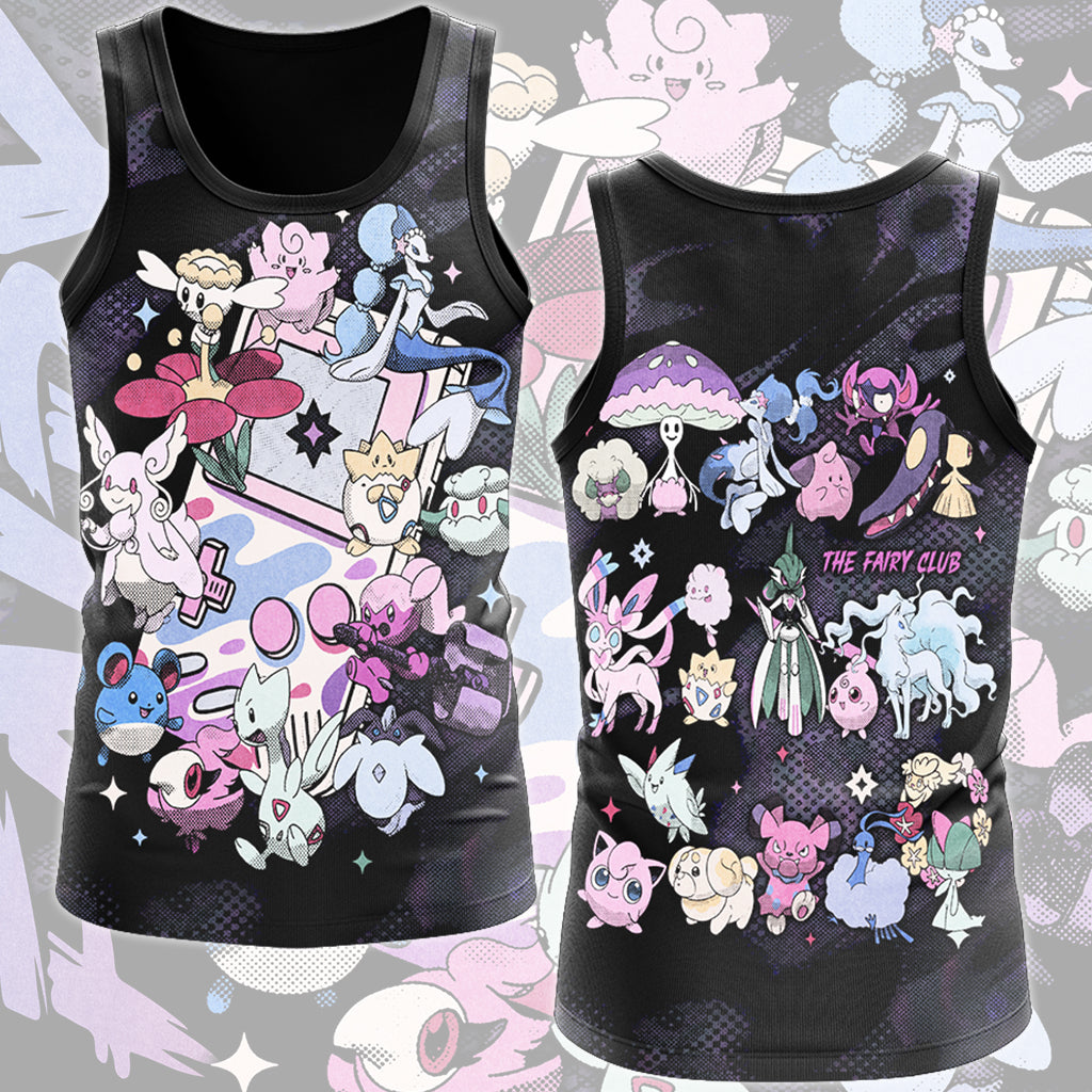 Pokemon Fairy Type Club Video Game All Over Printed T-shirt Tank Top Zip Hoodie Pullover Hoodie Hawaiian Shirt Beach Shorts Joggers