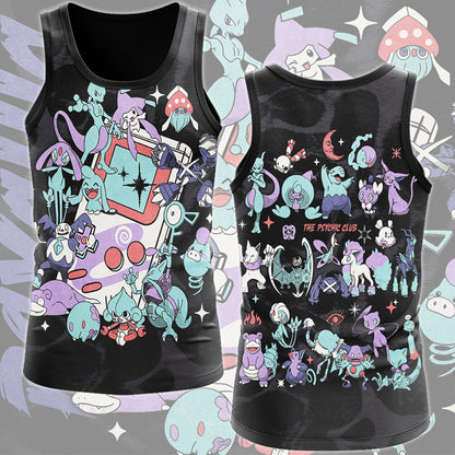 Pokemon Psychic Type Club Video Game All Over Printed T-shirt Tank Top Zip Hoodie Pullover Hoodie Hawaiian Shirt Beach Shorts Joggers
