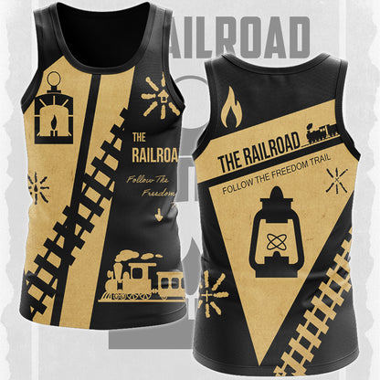 Fallout The Railroad Video Game All Over Printed T-shirt Tank Top Zip Hoodie Pullover Hoodie Hawaiian Shirt Beach Shorts Joggers