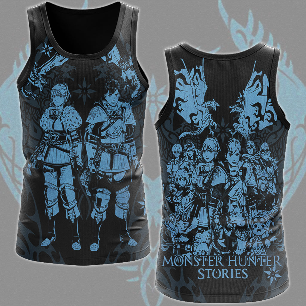 Monster Hunter Stories 3: Twisted Reflection Video Game All Over Printed T-shirt Tank Top Zip Hoodie Pullover Hoodie Hawaiian Shirt Beach Shorts Joggers