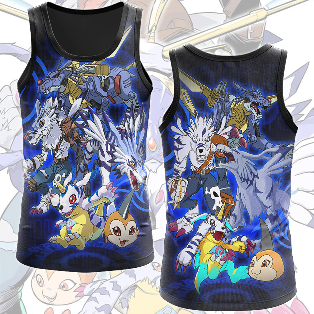 Digimon Gabumon Evolution Video Game All Over Printed T-shirt Tank Top Zip Hoodie Pullover Hoodie Hawaiian Shirt Beach Shorts Joggers Tank Top