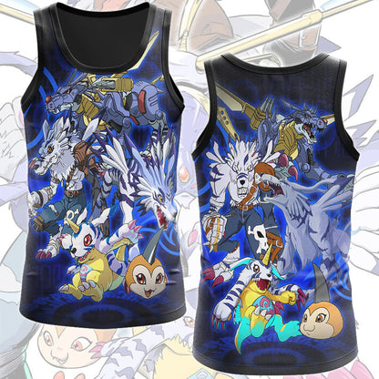 Digimon Gabumon Evolution Video Game All Over Printed T-shirt Tank Top Zip Hoodie Pullover Hoodie Hawaiian Shirt Beach Shorts Joggers Tank Top