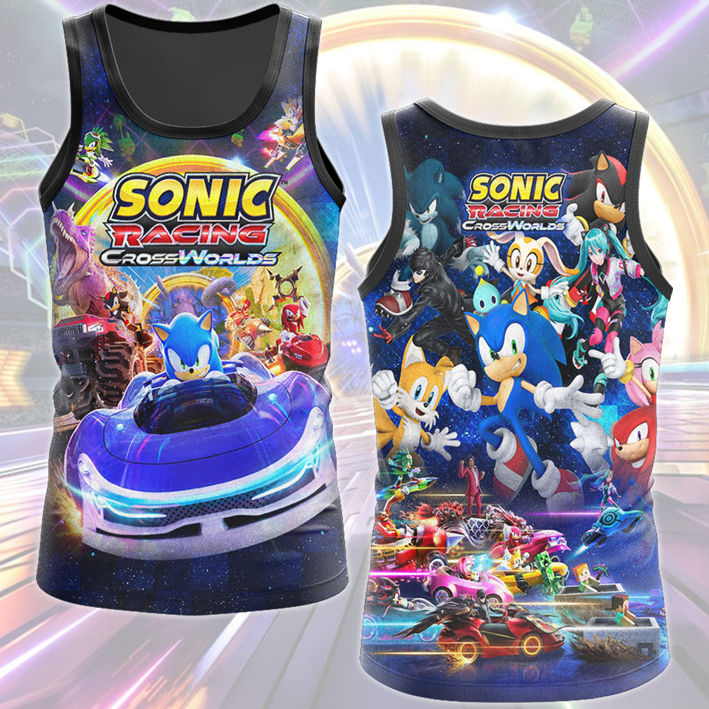 Sonic Racing: CrossWorlds Video Game All Over Printed T-shirt Tank Top Zip Hoodie Pullover Hoodie Hawaiian Shirt Beach Shorts Joggers Tank Top