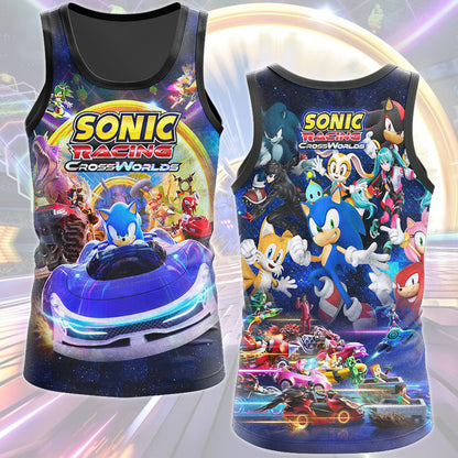 Sonic Racing: CrossWorlds Video Game All Over Printed T-shirt Tank Top Zip Hoodie Pullover Hoodie Hawaiian Shirt Beach Shorts Joggers Tank Top