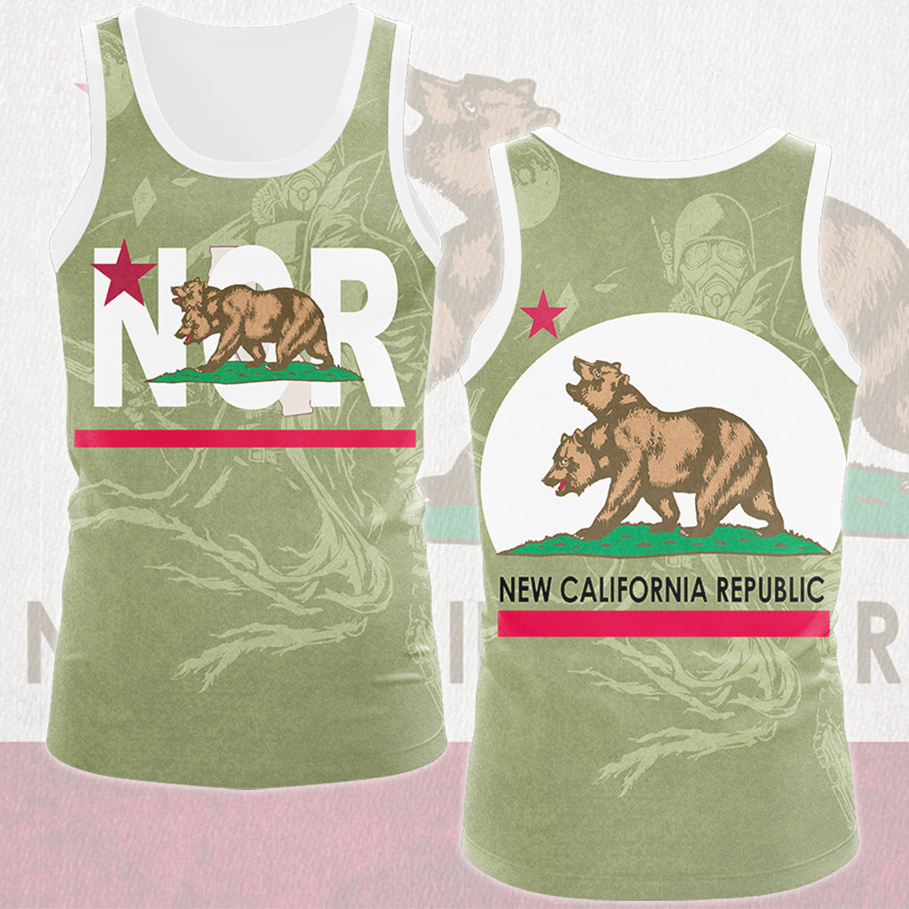 Fallout New California Republic (NCR) Video Game All Over Printed T-shirt Tank Top Zip Hoodie Pullover Hoodie Hawaiian Shirt Beach Shorts Joggers