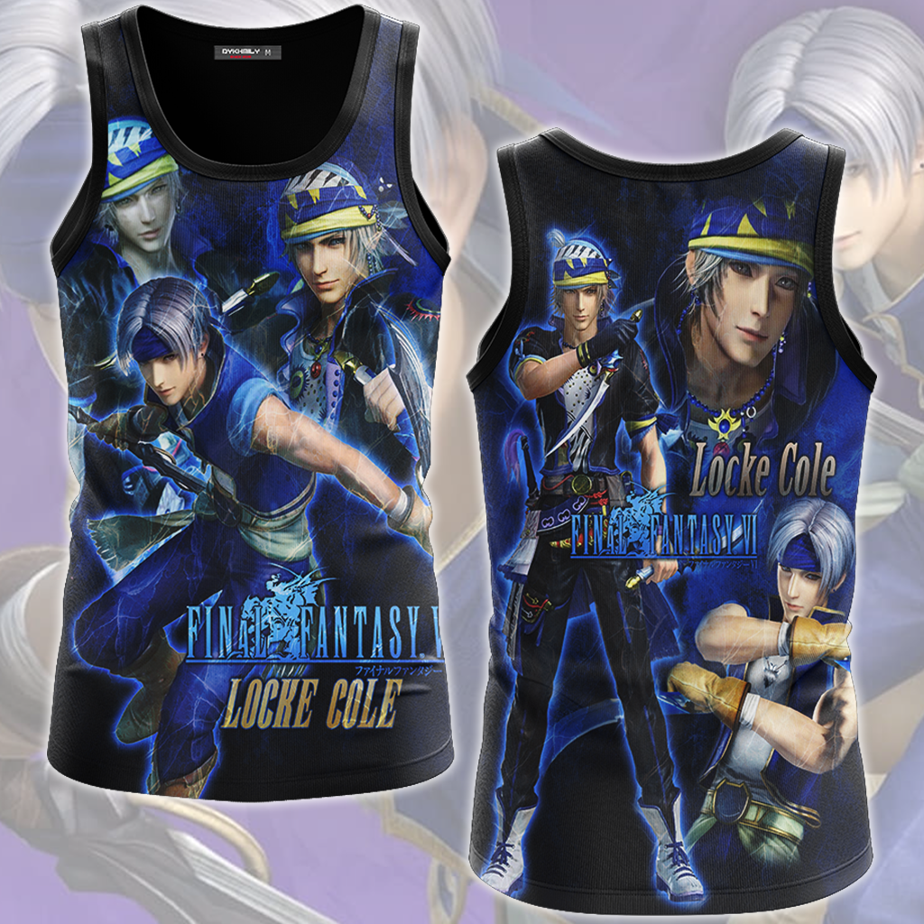 Final Fantasy VI Locke Cole Video Game All Over Printed T-shirt Tank Top Zip Hoodie Pullover Hoodie Hawaiian Shirt Beach Shorts Joggers Tank Top