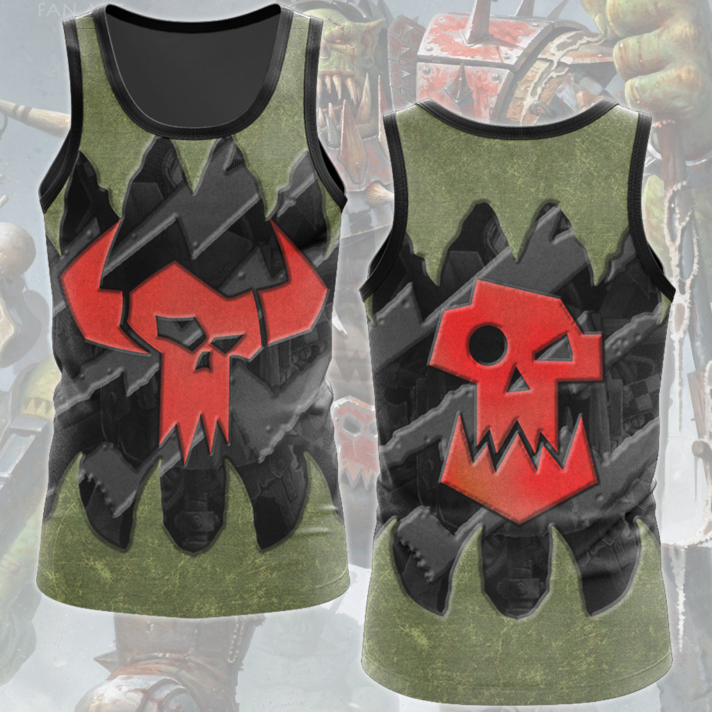 Warhammer 40K Ork Battleworn Insignia All Over Printed T-shirt Tank Top Zip Hoodie Pullover Hoodie Hawaiian Shirt Beach Shorts Joggers Tank Top