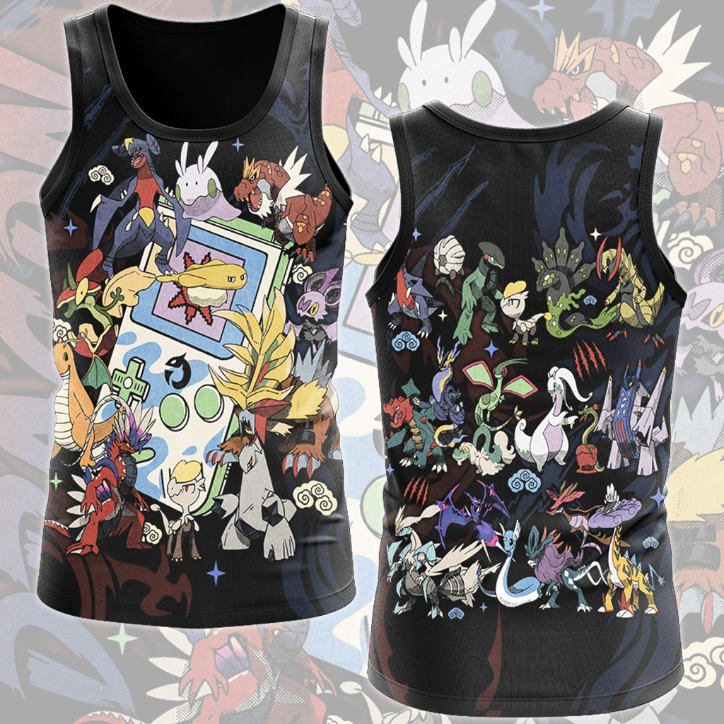 Pokemon Dragon Type Club Video Game All Over Printed T-shirt Tank Top Zip Hoodie Pullover Hoodie Hawaiian Shirt Beach Shorts Joggers