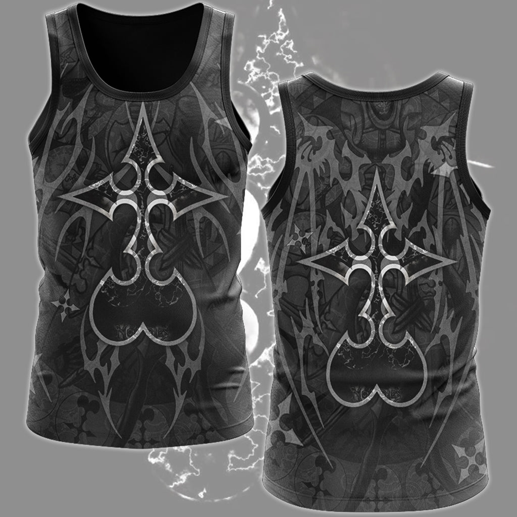Kingdom Hearts Symbols The Nobody Sigil Video Game All Over Printed T-shirt Tank Top Zip Hoodie Pullover Hoodie Hawaiian Shirt Beach Shorts Joggers