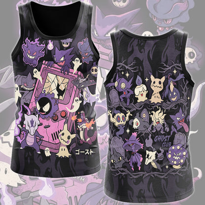 Pokemon Ghost Type Club Video Game All Over Printed T-shirt Tank Top Zip Hoodie Pullover Hoodie Hawaiian Shirt Beach Shorts Joggers