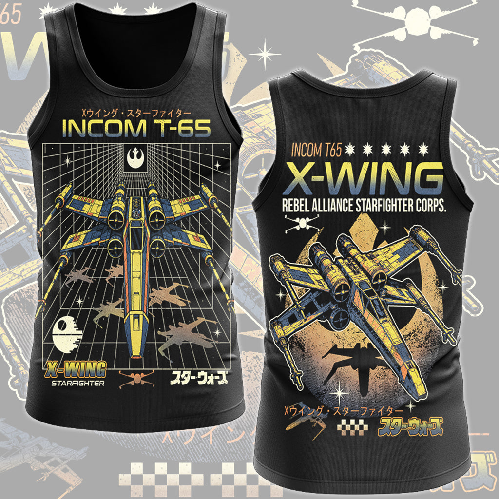 Star Wars X-Wing Star Fighter Video Game All Over Printed T-shirt Tank Top Zip Hoodie Pullover Hoodie Hawaiian Shirt Beach Shorts Joggers Tank Top
