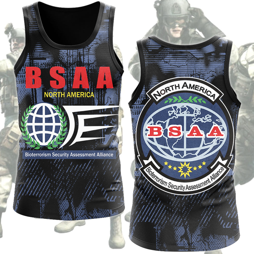 Resident Evil Bioterrorism Security Assessment Alliance (B.S.A.A.) Video Game All Over Printed T-shirt Tank Top Zip Hoodie Pullover Hoodie Hawaiian Shirt Beach Shorts Joggers