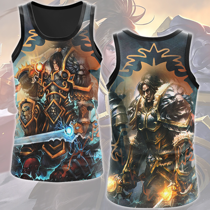 World Of Warcraft Varian Wrynn Video Game All Over Printed T-shirt Tank Top Zip Hoodie Pullover Hoodie Hawaiian Shirt Beach Shorts Joggers Tank Top