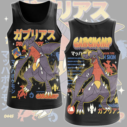 Pokemon Garchomp Video Game All Over Printed T-shirt Tank Top Zip Hoodie Pullover Hoodie Hawaiian Shirt Beach Shorts Joggers
