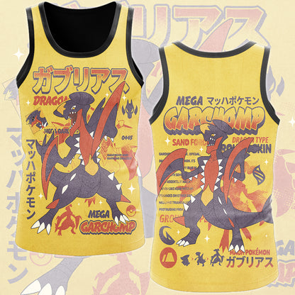 Pokemon Garchomp (Mega Form) Video Game All Over Printed T-shirt Tank Top Zip Hoodie Pullover Hoodie Hawaiian Shirt Beach Shorts Joggers