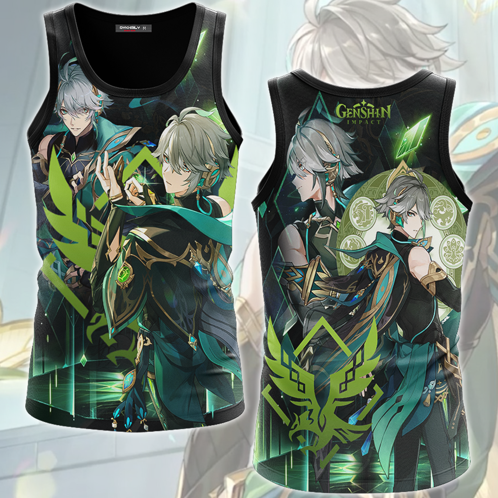 Genshin Impact Alhaitham Video Game All Over Printed T-shirt Tank Top Zip Hoodie Pullover Hoodie Hawaiian Shirt Beach Shorts Joggers Tank Top