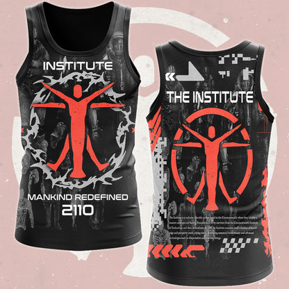 Fallout The Institute Video Game All Over Printed T-shirt Tank Top Zip Hoodie Pullover Hoodie Hawaiian Shirt Beach Shorts Joggers