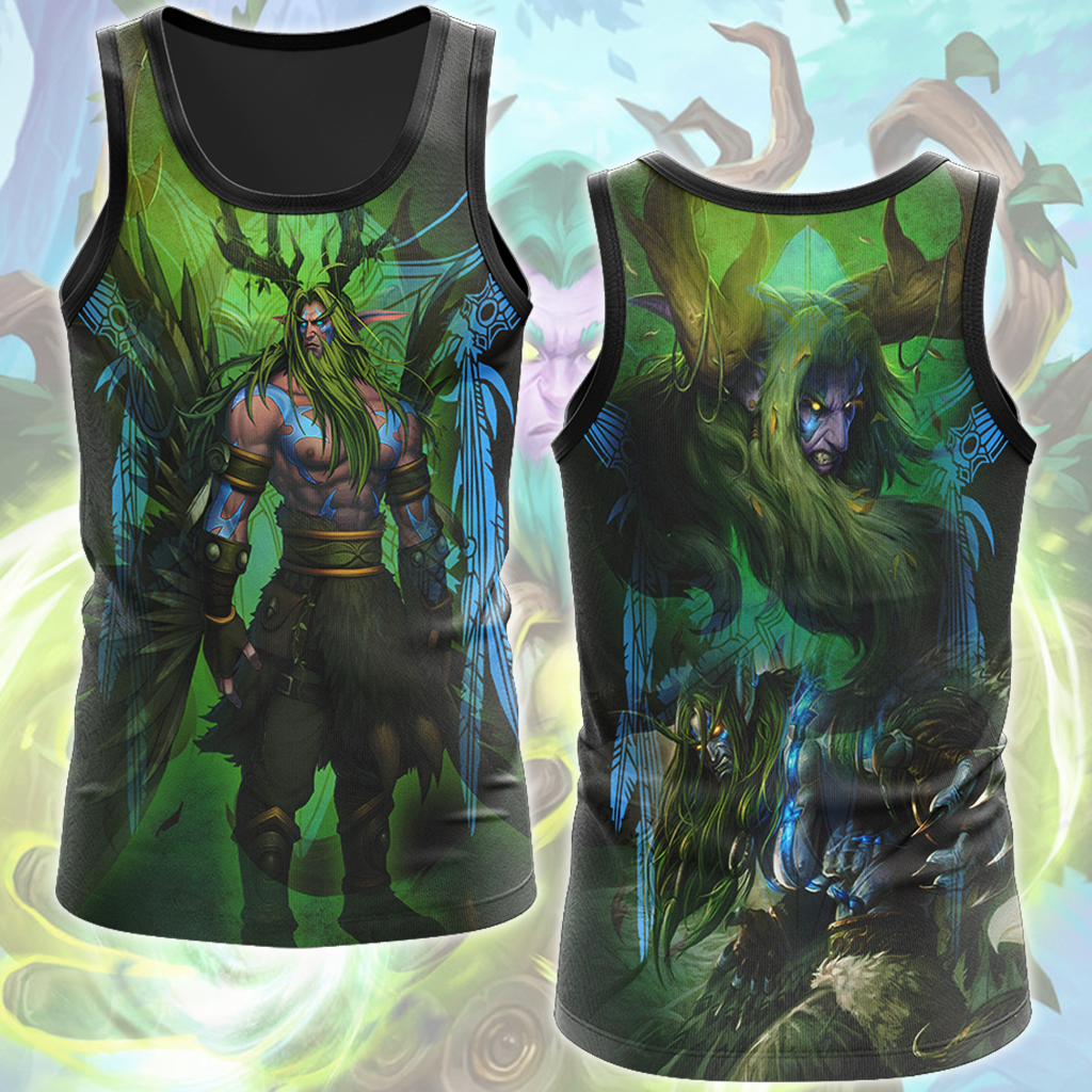 World Of Warcraft Malfurion Stormrage Video Game All Over Printed T-shirt Tank Top Zip Hoodie Pullover Hoodie Hawaiian Shirt Beach Shorts Joggers Tank Top