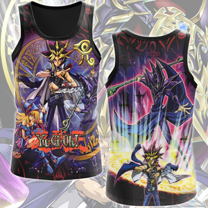 Yu-Gi-Oh! Dark Magician Video Game All Over Printed T-shirt Tank Top Zip Hoodie Pullover Hoodie Hawaiian Shirt Beach Shorts Joggers Tank Top S 