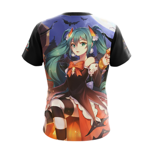 Hatsune Miku Halloween All Over Print T-shirt Zip Hoodie Pullover Hoodie   