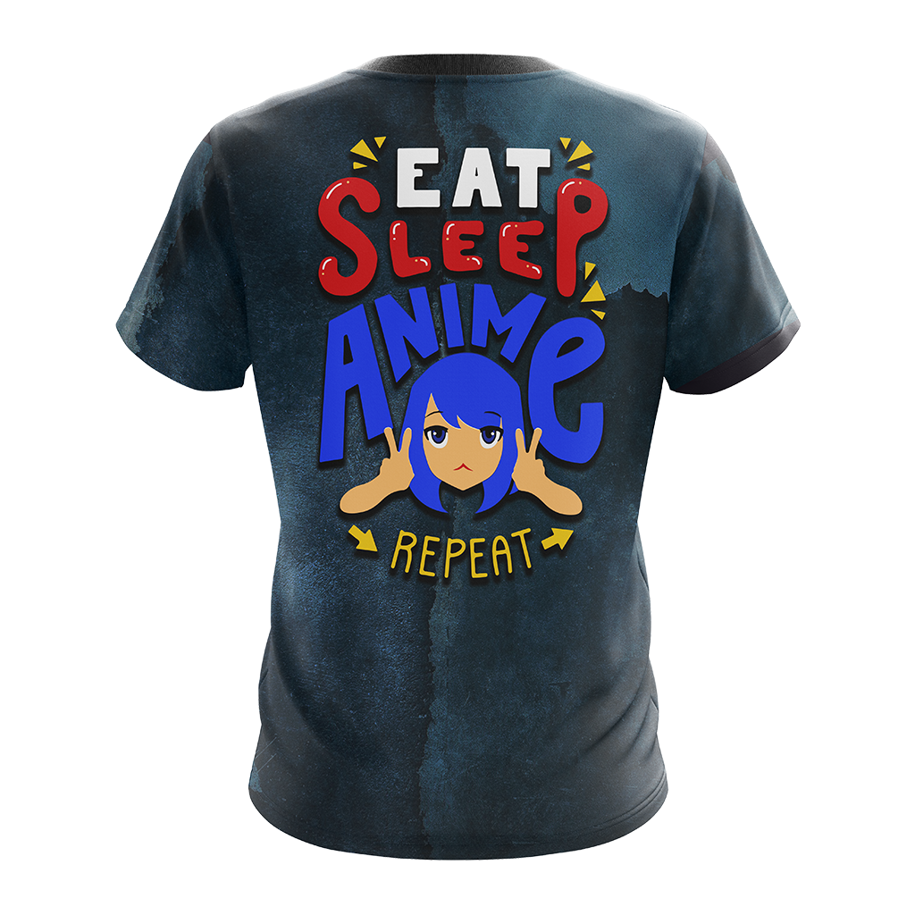 Eat Sleep Anime Repeat Unisex 3D T-shirt