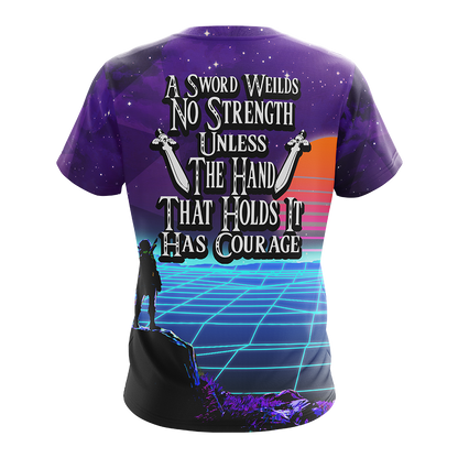 A sword wields no strength unless the hand that holds it has courage The legend of Zelda All Over Print T-shirt Zip Hoodie Pullover Hoodie