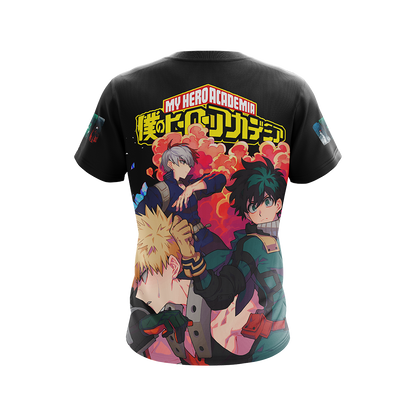 Boku No Hero Acamedia - Midoriya Izuku + Bakugo Katsuki +Todoroki Shouto Unisex 3D T-shirt