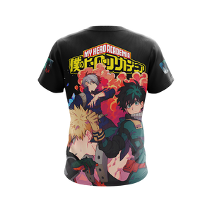 Boku No Hero Acamedia - Midoriya Izuku + Bakugo Katsuki +Todoroki Shouto  Unisex 3D T-shirt   