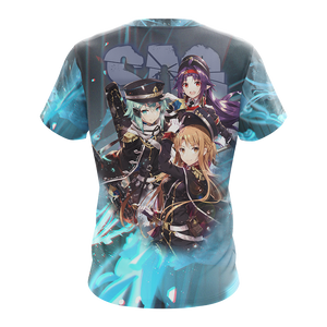 Asuna Sinon Yuuki Military Sword Art Online All Over Print T-shirt Zip Hoodie Pullover Hoodie   