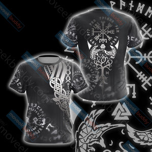 Vikings - Vegvisir Unisex 3D T-shirt   