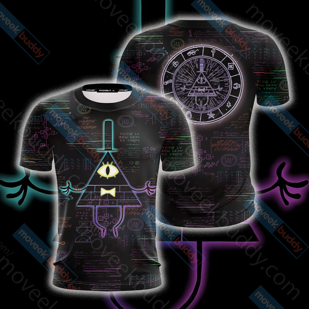 Gravity Falls Bill Cipher Wheel Unisex 3D T-shirt   