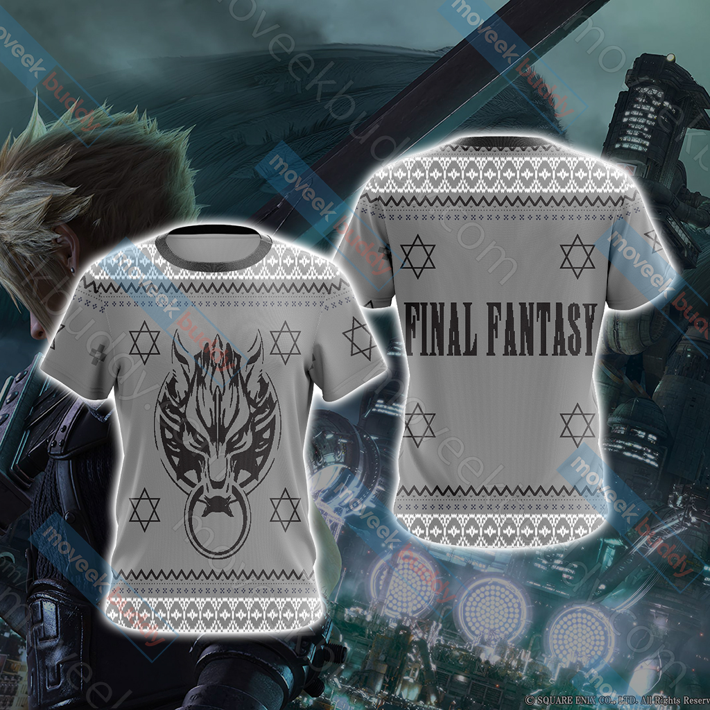 Final Fantasy VII - Cloud Christmas Style Unisex 3D T-shirt   