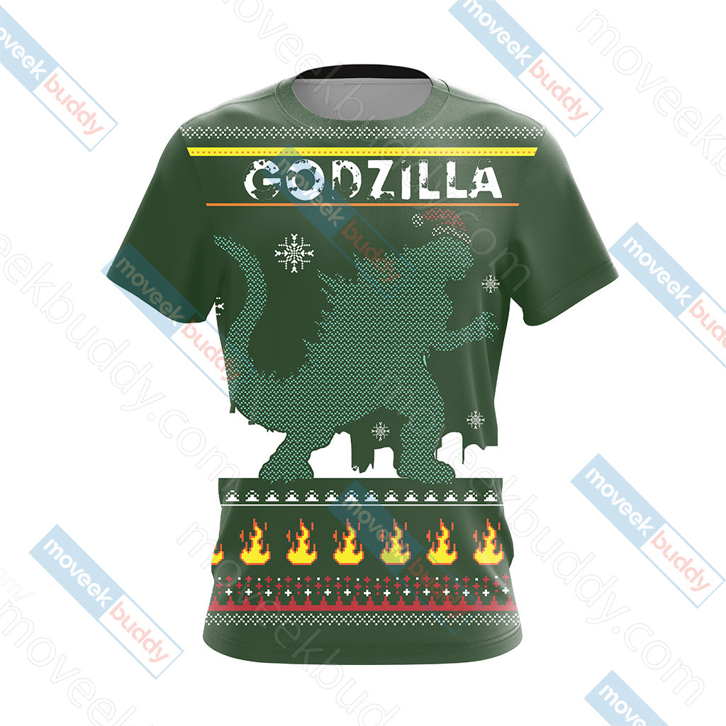 Godzilla King Of The Monsters Knitting Style Unisex 3D T-shirt