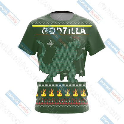 Godzilla King Of The Monsters Knitting Style Unisex 3D T-shirt
