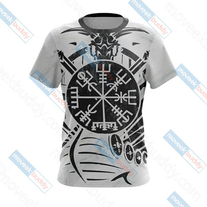 Vikings - Vegvisir symbol Unisex 3D T-shirt   