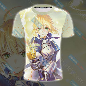 Fate/Stay Night Saber (Artoria Pendragon) Unisex 3D T-shirt   